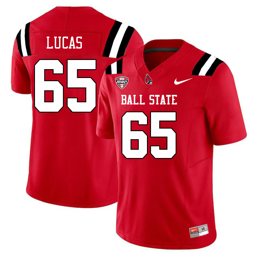 Ball State Cardinals #65 Isaac Lucas College Football Jerseys Stitched Sale-Cardinal